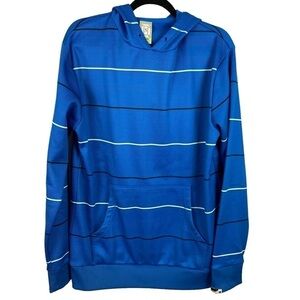Burton Mens Snowboard Dryride Hoodie Sweater Small Blue Striped